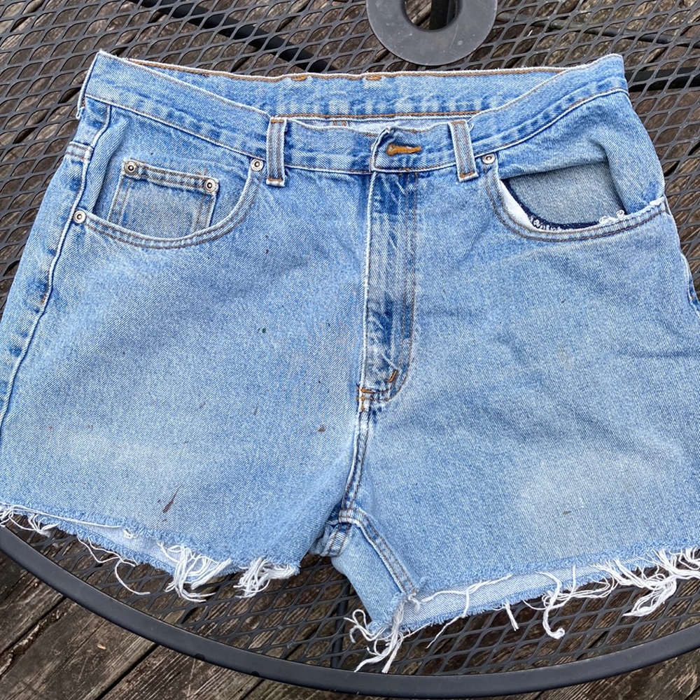 Denim Distressed Frayed Jean Shorts sz 34 men